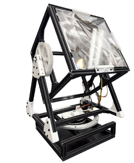 SHINE Initiative concentrating solar prototype — Fresnel lens with 3D printed 2-axis tracking system
