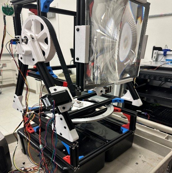 Lab test rig with instrumentation for solar furnace characterization